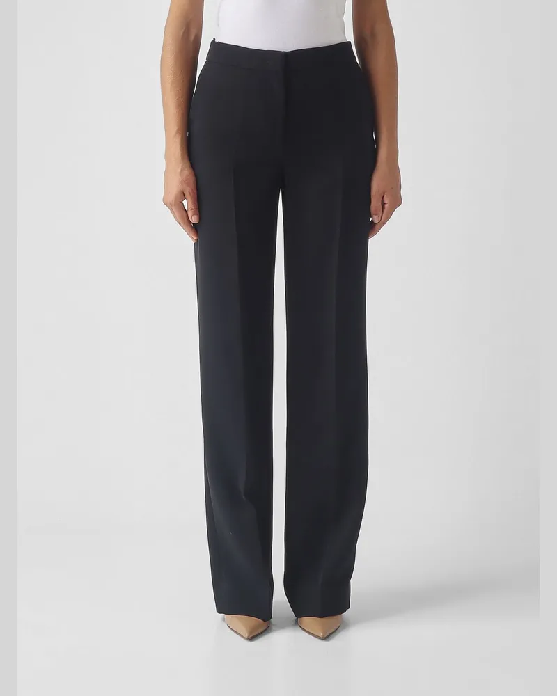 Twin-Set Taillenhohe Straight-Hose in maßgeschneidertem Crêpe-Design Schwarz