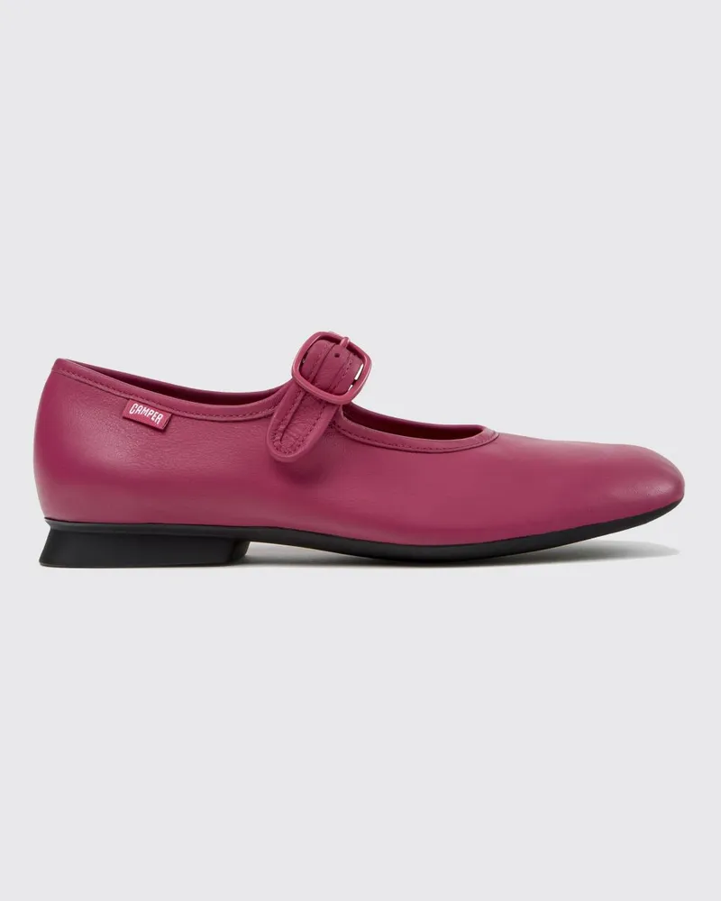 Camper Casi Myra Mary Janes aus Glattleder von mit verstellbarem Riemen und runder Kappe Pink