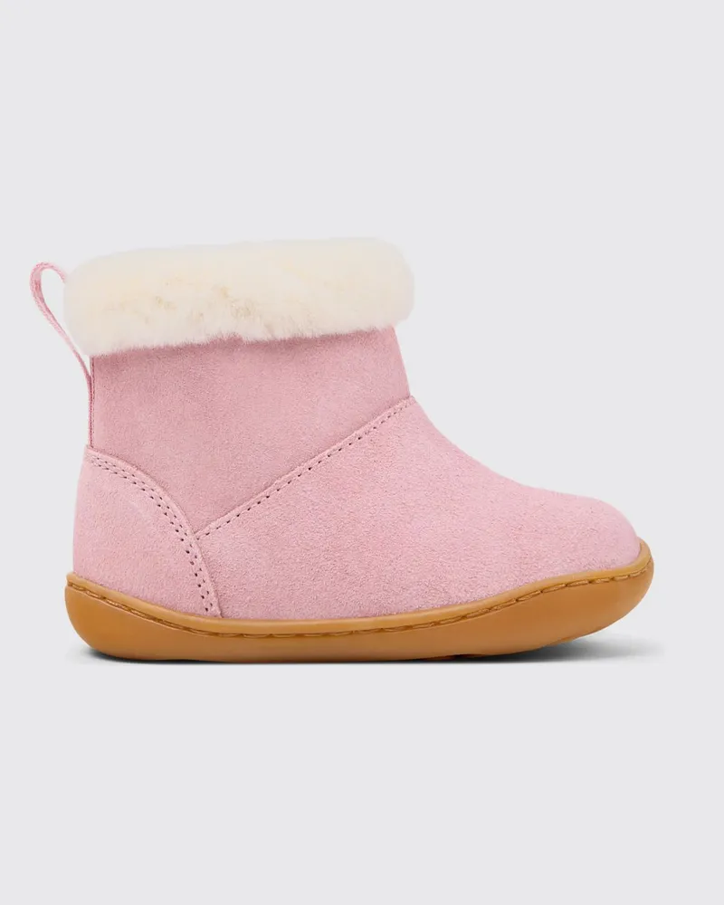 Camper Peu Stiefeletten aus Wildleder und Shearling Pink