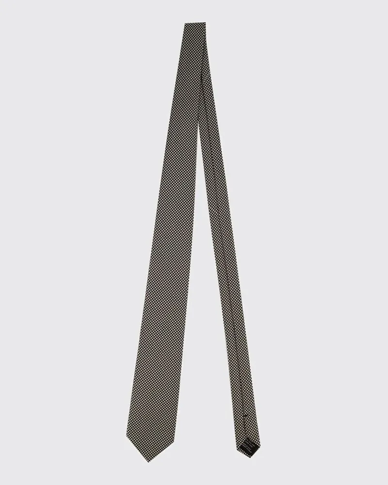 Tom Ford Krawatte aus reiner Seide mit geometrischem Muster Schwarz