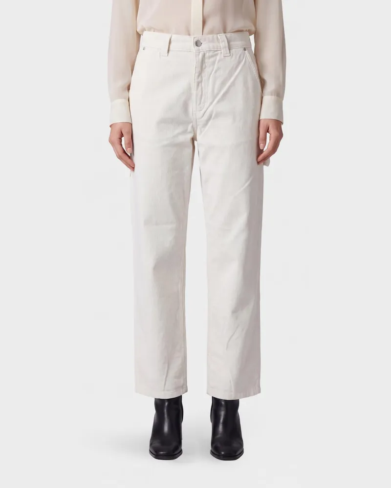 Haikure Weit geschnittene Cordhose Sibilla aus Baumwolle mit mittlerer Taille Weiß