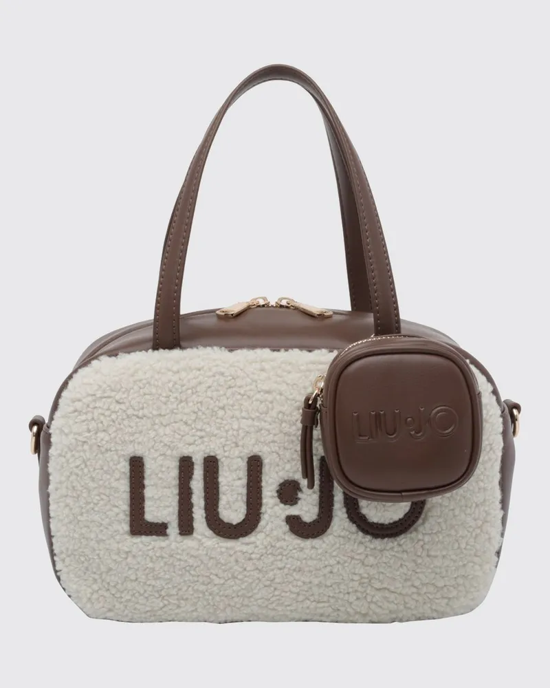 Liu Jo Tote-Tasche aus Kunstleder mit doppeltem Henkel und abnehmbarem Riemen Weiß