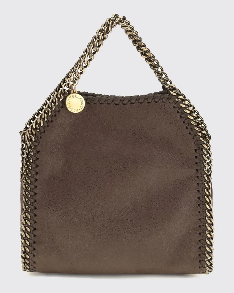 Stella McCartney Falabella Mini-Tasche aus Eco Alter Mat mit Kettenbesatz Braun