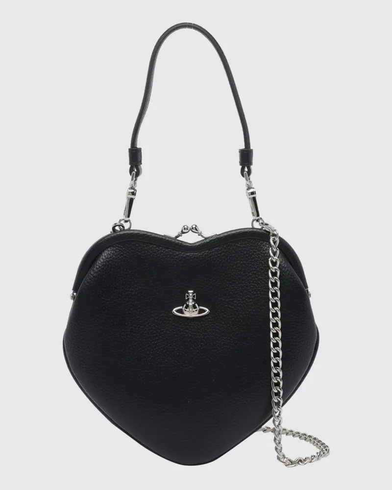 Vivienne Westwood Belle Handtasche in Herzform mit Orb-Logo und Schulterriemen Schwarz