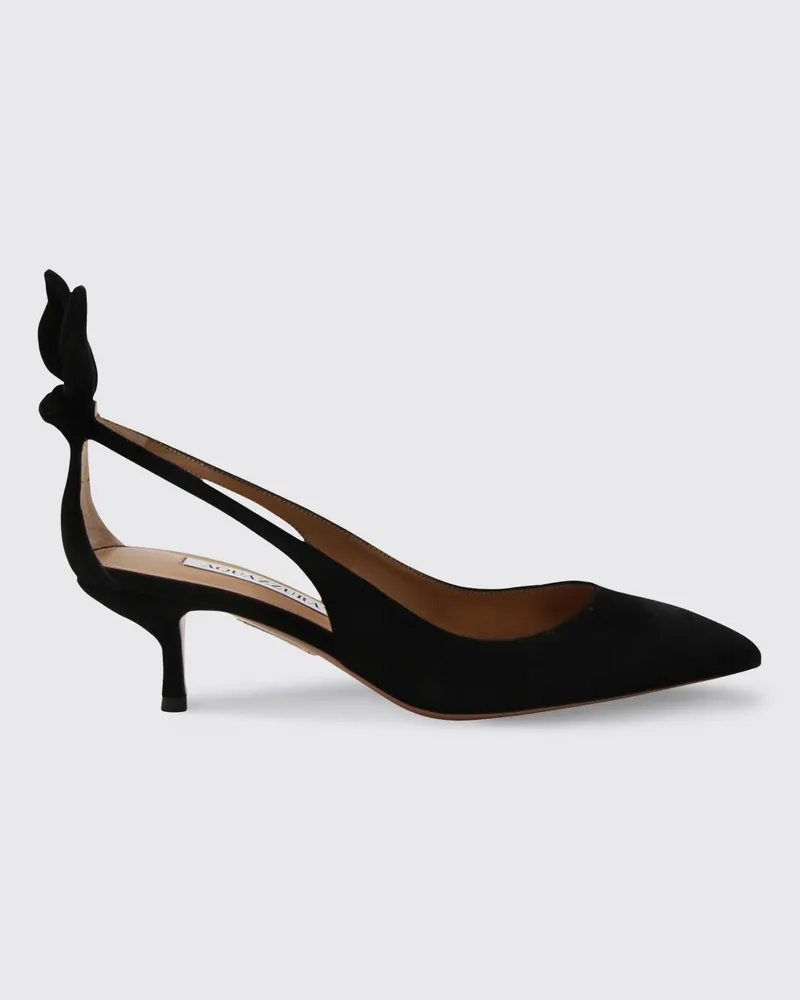 Aquazzura Bow Tie Pumps aus Wildleder Schwarz