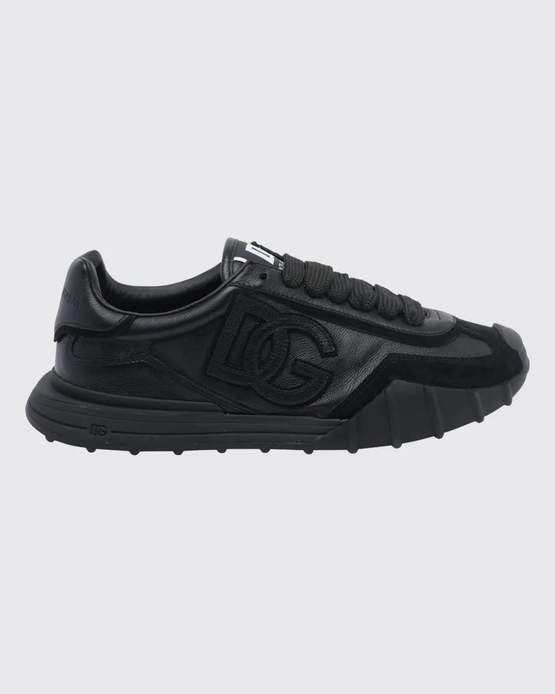 Dolce & Gabbana DOLCE  GABBANA DG Athletic Low-Top-Sneaker Dolce & Gabbana aus Wildleder und Kalbsleder mit Monogramm Schwarz