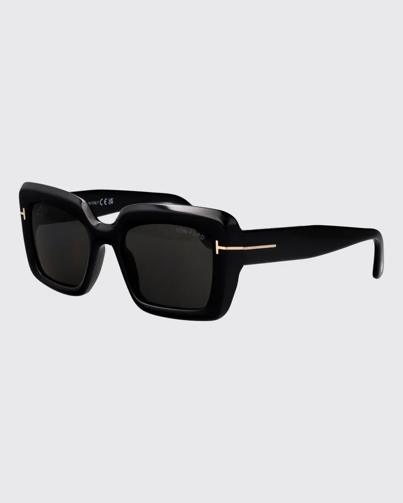Tom Ford Rechteckige Cat-Eye-Sonnenbrille aus Acetat Schwarz