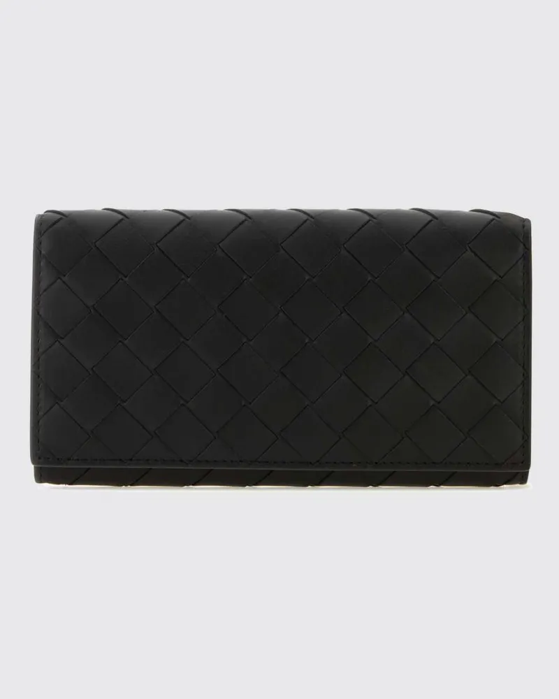 Bottega Veneta Intrecciato Kalbsleder-Bifold-Brieftasche Schwarz