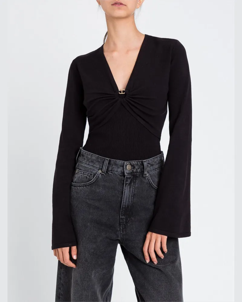 Twin-Set Hemdbluse damen Schwarz