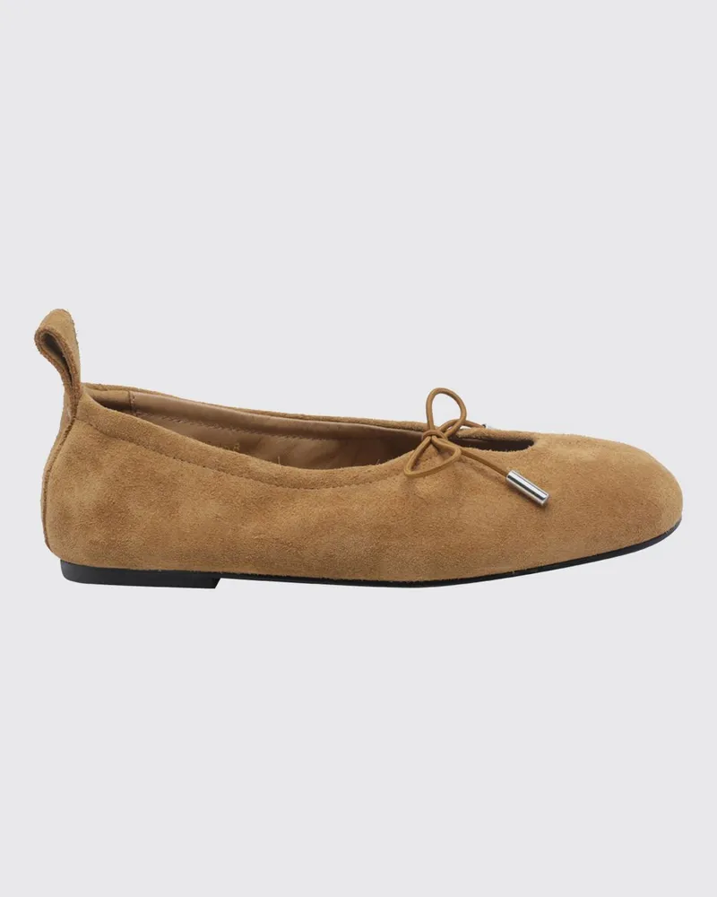 Alohas Rosalind Ballerinas aus Veloursleder mit Schleife und runder Spitze Braun