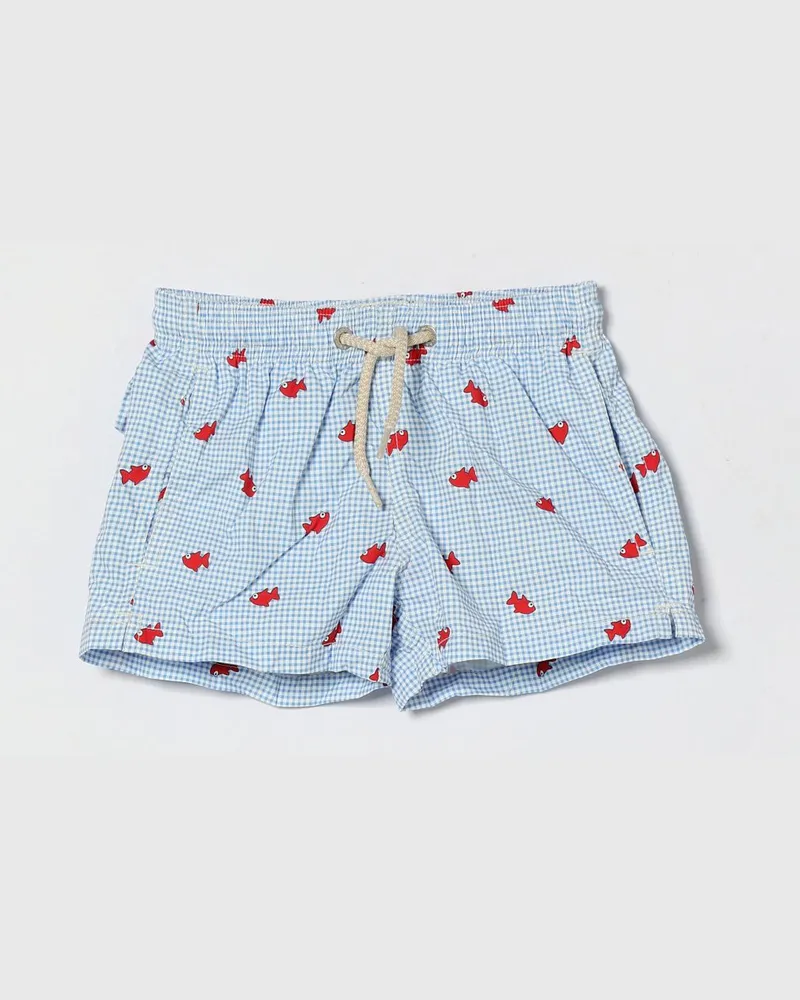 MC2 Saint Barth Bedruckte Boxer-Badehose Hellblau