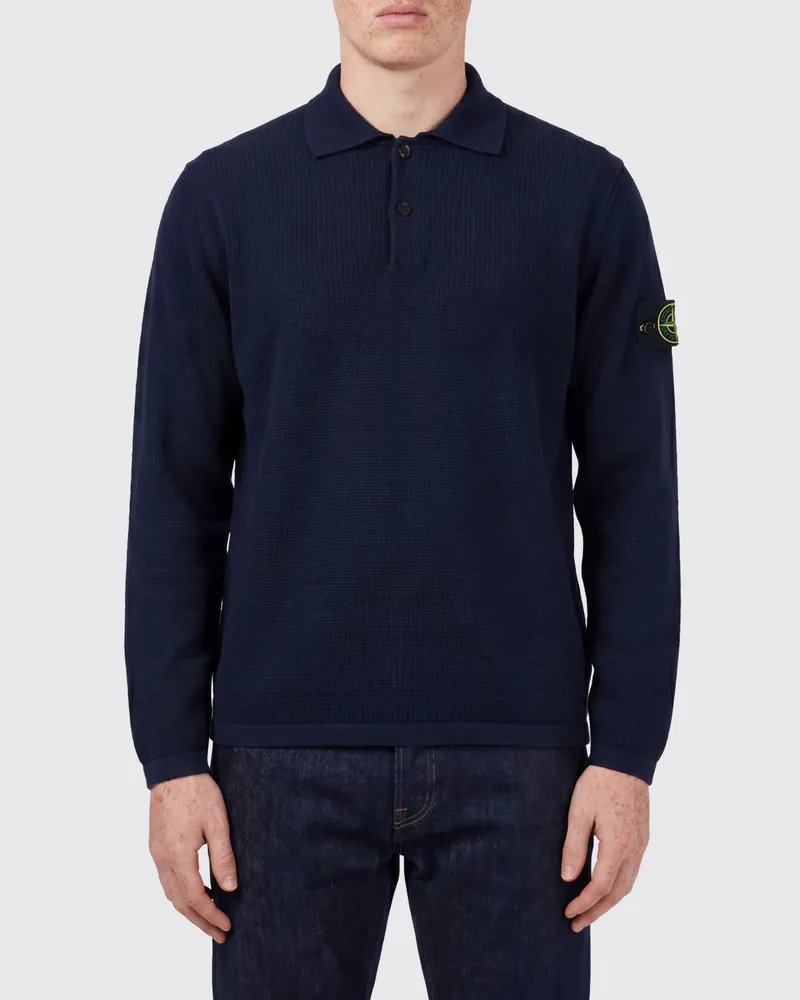 Stone Island Baumwoll-Polohemd Feinheit 14 Blau