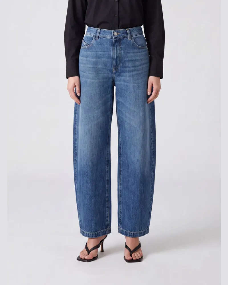 ATTICO High-Waist Baggy-Jeans aus Baumwolldenim von Blau
