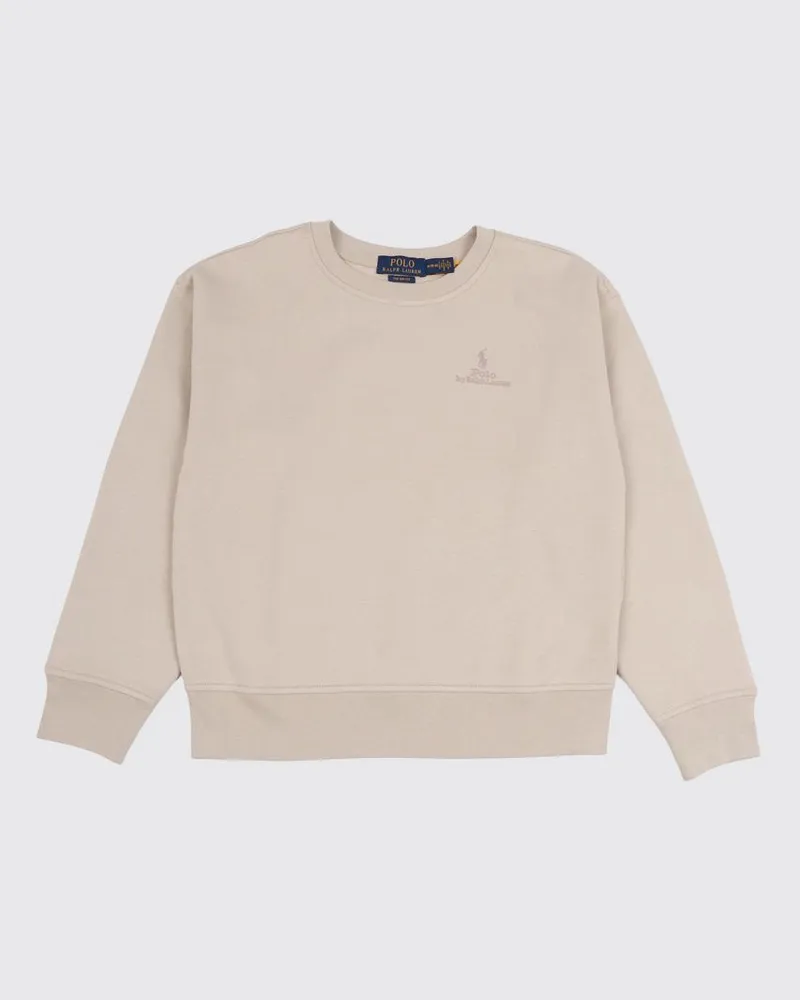 Ralph Lauren Sweatshirt für Jungen aus Baumwollmischung mit Rundhalsausschnitt und gesticktem Logo Grau