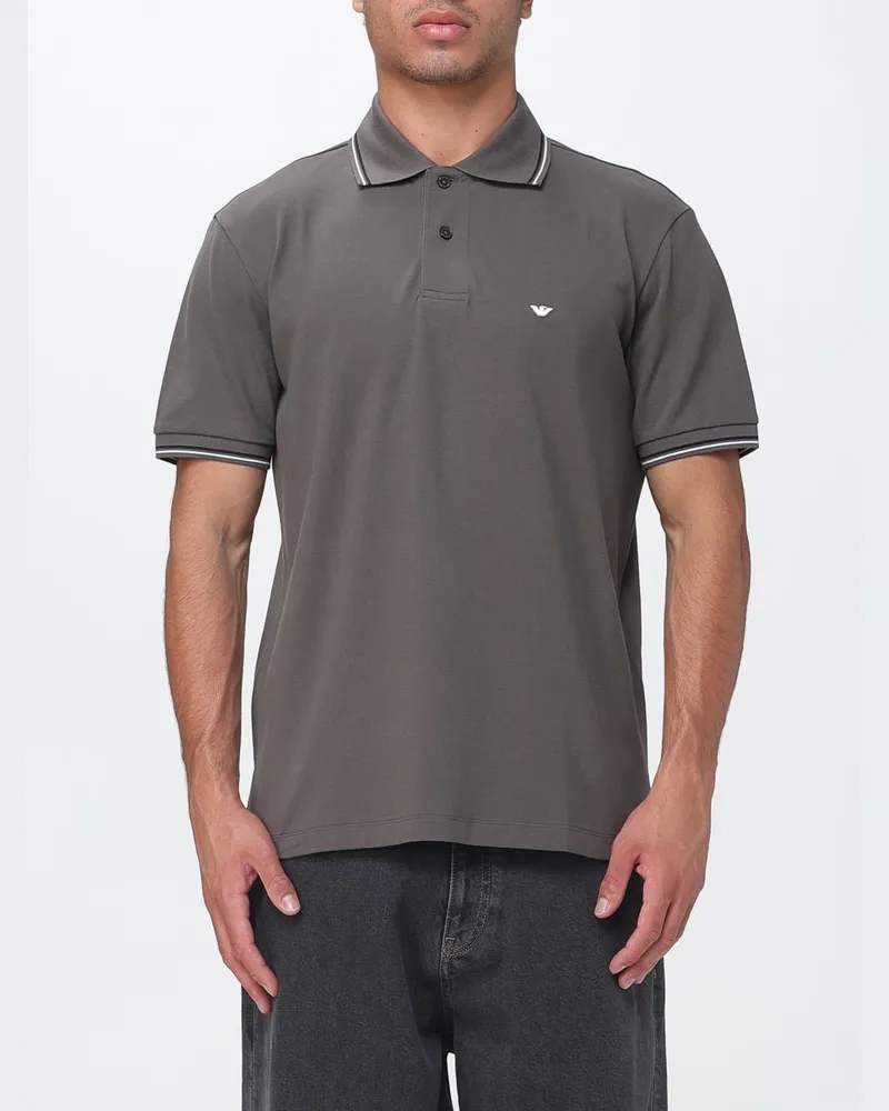 Emporio Armani Stretch-Baumwoll-Polohemd Grau