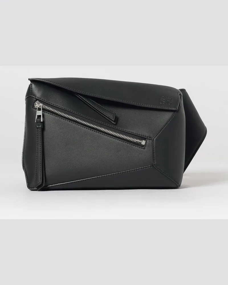 Loewe Puzzle-Gürteltasche von aus glattem Kalbsleder mit Reißverschluss Schwarz