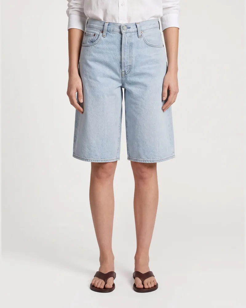 AGOLDE Knielange Denim-Shorts mit hoher Taille von aus recycelter Baumwolle Denim