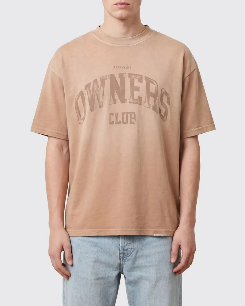 REPRESENT Vintage-T-Shirt aus Baumwolle mit Logo-Print und überschnittenen Schultern Earth