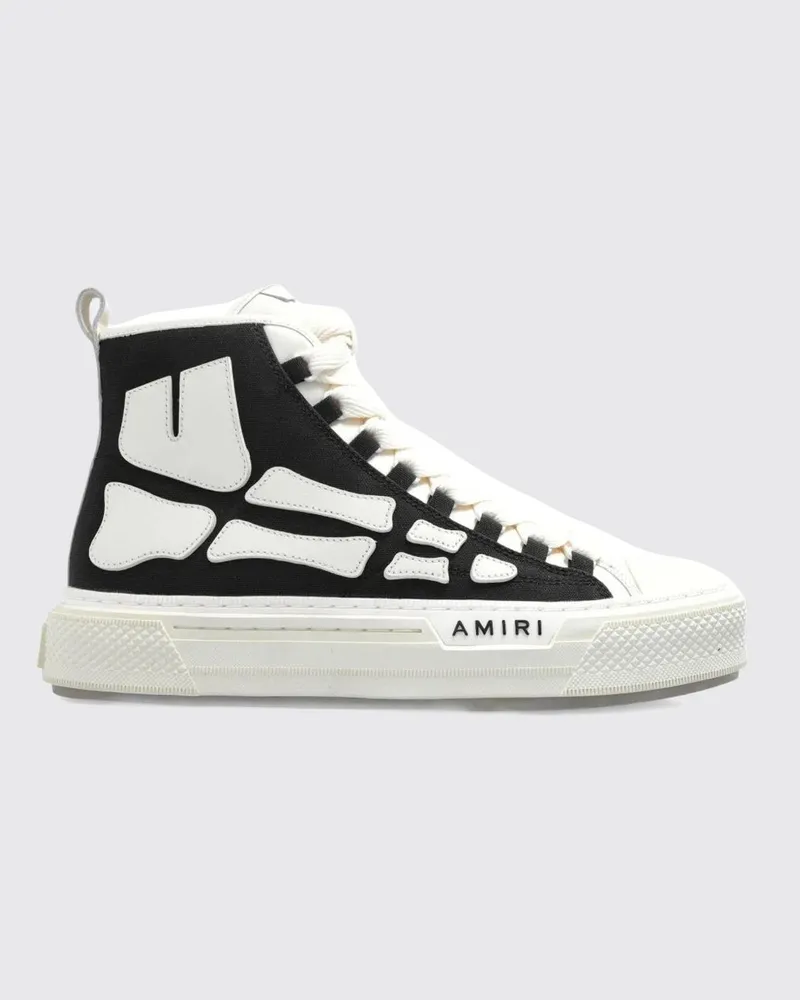 Amiri Skel High-Top-Sneakers aus Canvas und Leder mit zweifarbigem abstraktem Muster Schwarz