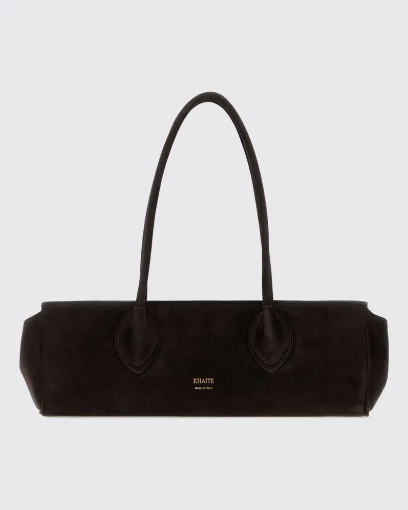 KHAITE Schultertasche Donna aus Wildleder mit doppeltem Griff Braun