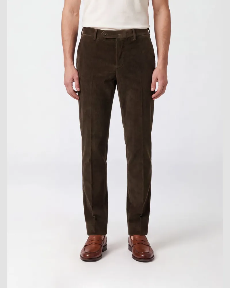 PT TORINO Slim-Fit-Chinohose aus Samt mit versetztem Verschluss Beige