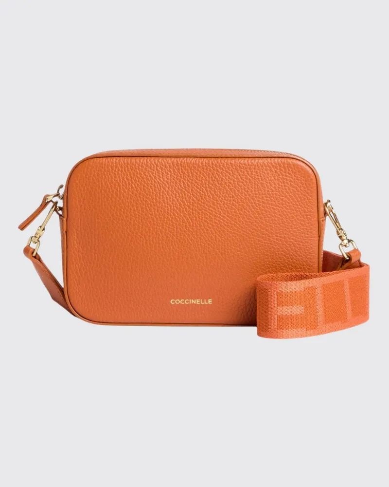 Coccinelle Tebe Tasche aus genarbtem Leder Orange