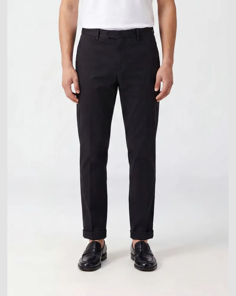 Briglia 1949 Maßgeschneiderte Slim Fit Hose aus einer Baumwoll-Leinen-Mischung Blau