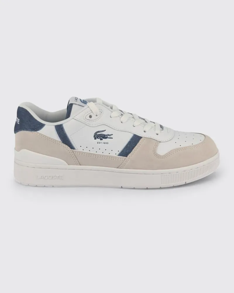 Lacoste Zweifarbige T-Clip Set Sneaker von aus Leder und Wildleder mit Logo Weiß