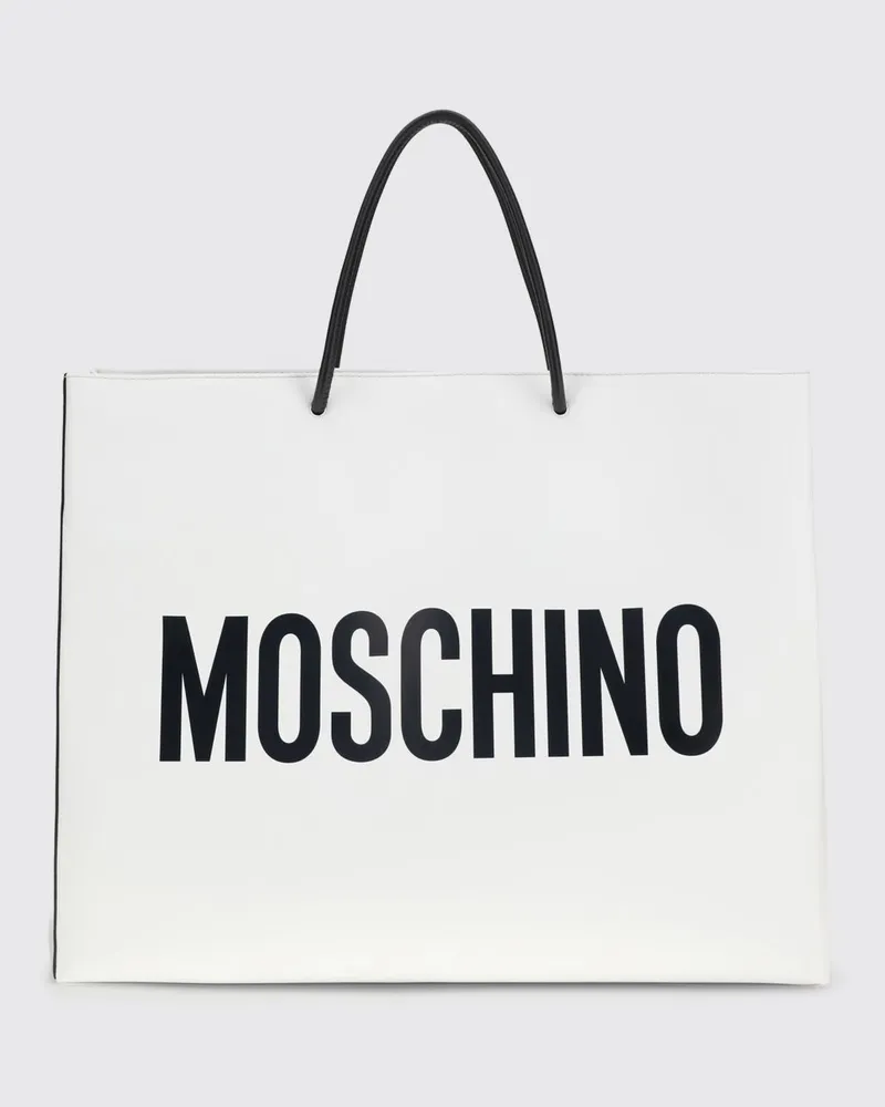 Moschino Ledertasche Weiß