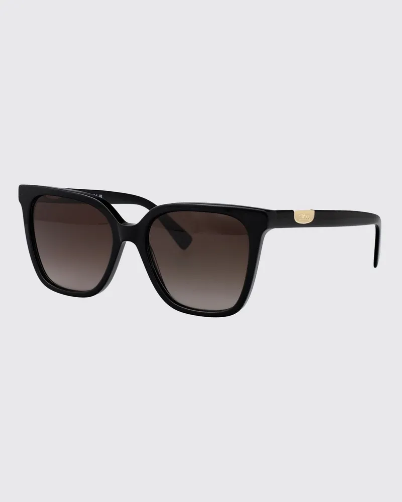 Longchamp Schmetterlings-Cat-Eye-Acetat-Sonnenbrille mit Metalllogo Schwarz