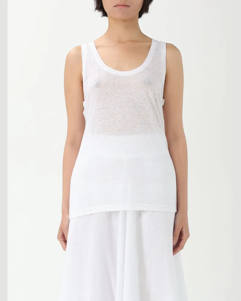 120% Lino T-shirt damen Weiß