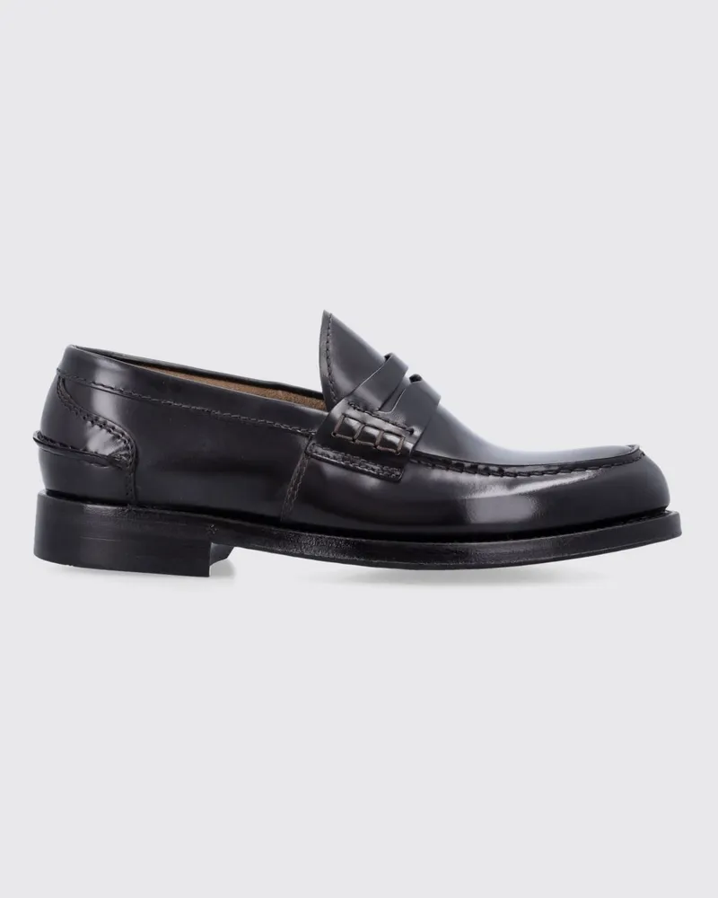 Green George Loafer aus gebürstetem Leder mit Riemen und Ledersohle Dark