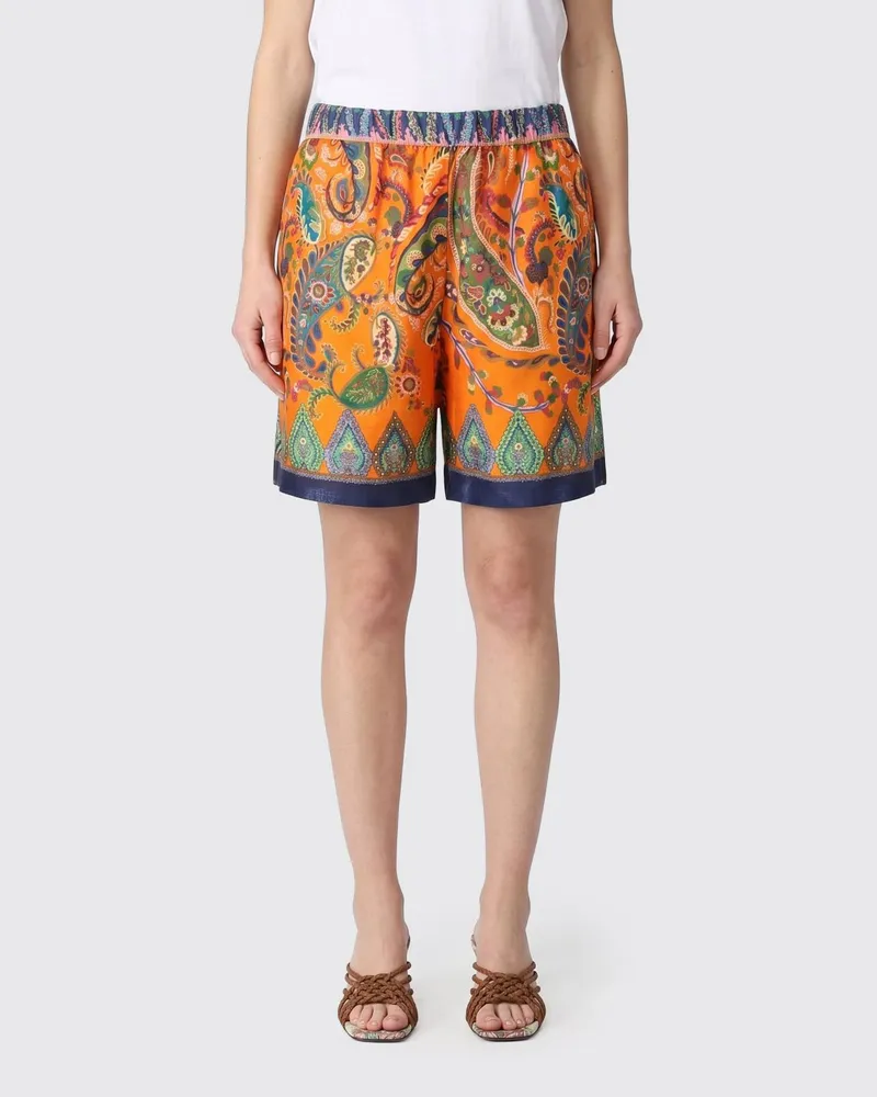 Etro Ramie-Shorts mit Paisley-Print Bunt