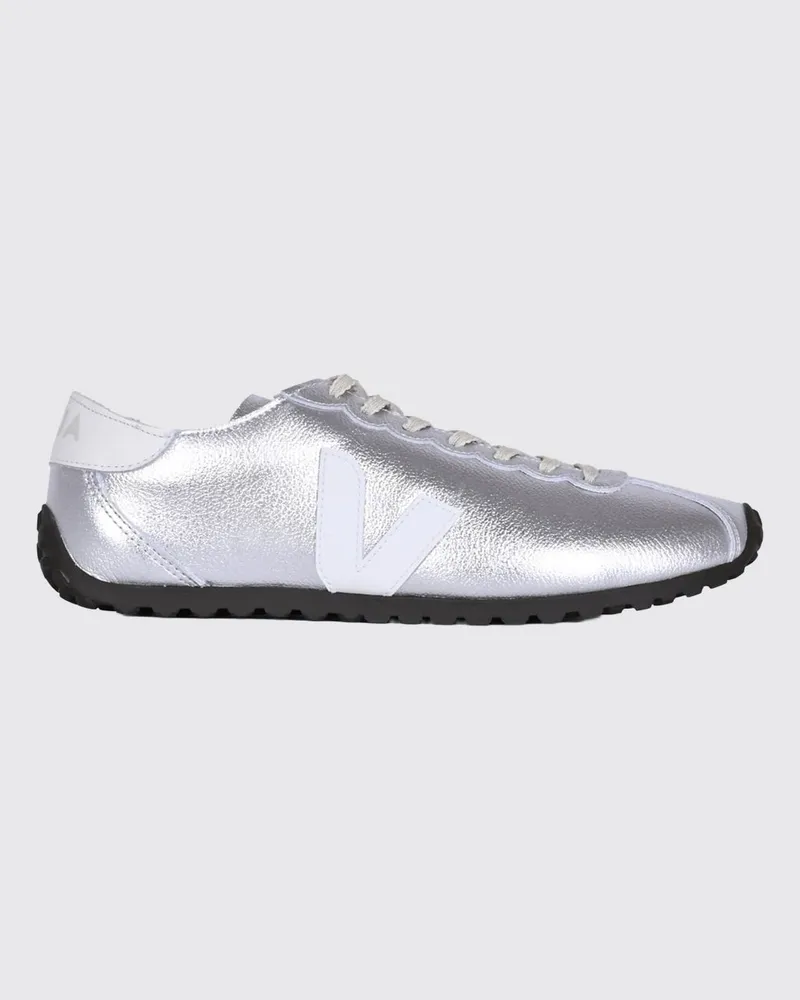 VEJA Cateyes Sneakers aus nachhaltigem Leder mit Amazonas-Gummisohle Silber