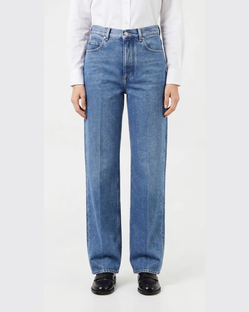 Bottega Veneta High-Waist Straight-Leg Jeans im Five-Pocket-Design Blau