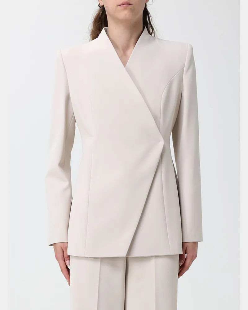 Hanita Kurzer Zweireiher-Blazer aus Polyester mit verdecktem Verschluss Yellow