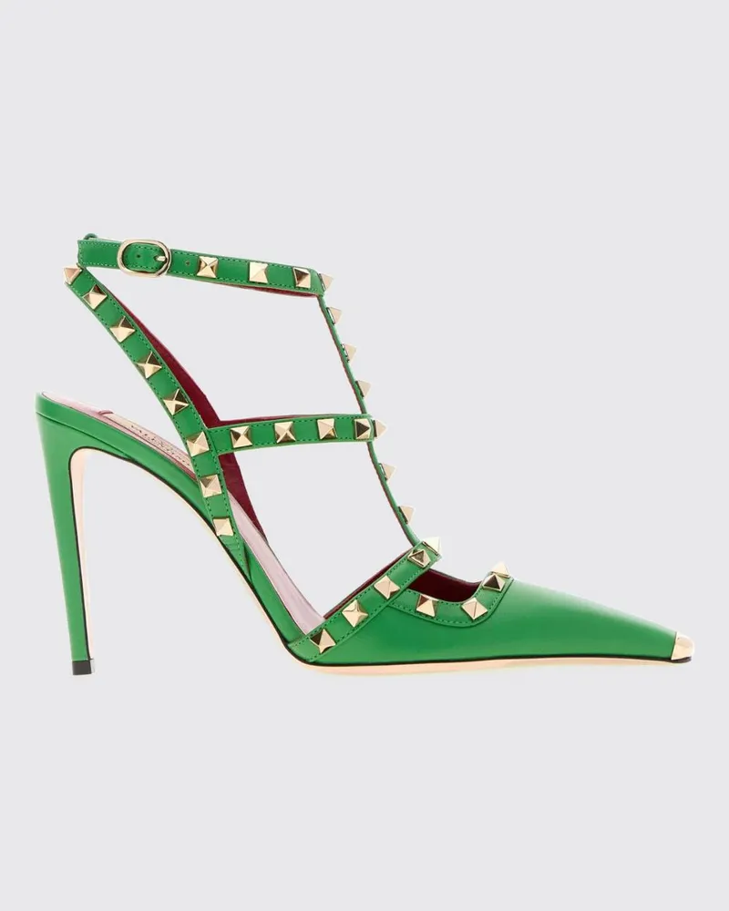 Valentino Garavani Rockstud Slingback-Pumps aus Leder mit Nieten und hohem Absatz Grün