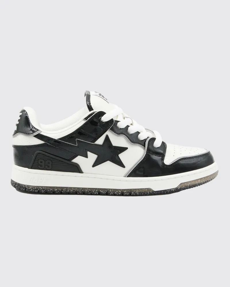 BAPE Zweifarbige Sneakers SK8 STA aus Kalbsleder mit Sternenprint Schwarz