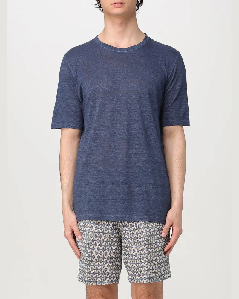 120% Lino T-shirt herren Navy