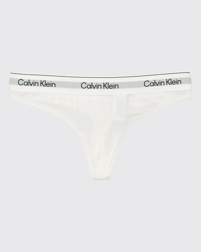 Calvin Klein Tanga aus Baumwollmischung mit Logo Weiß