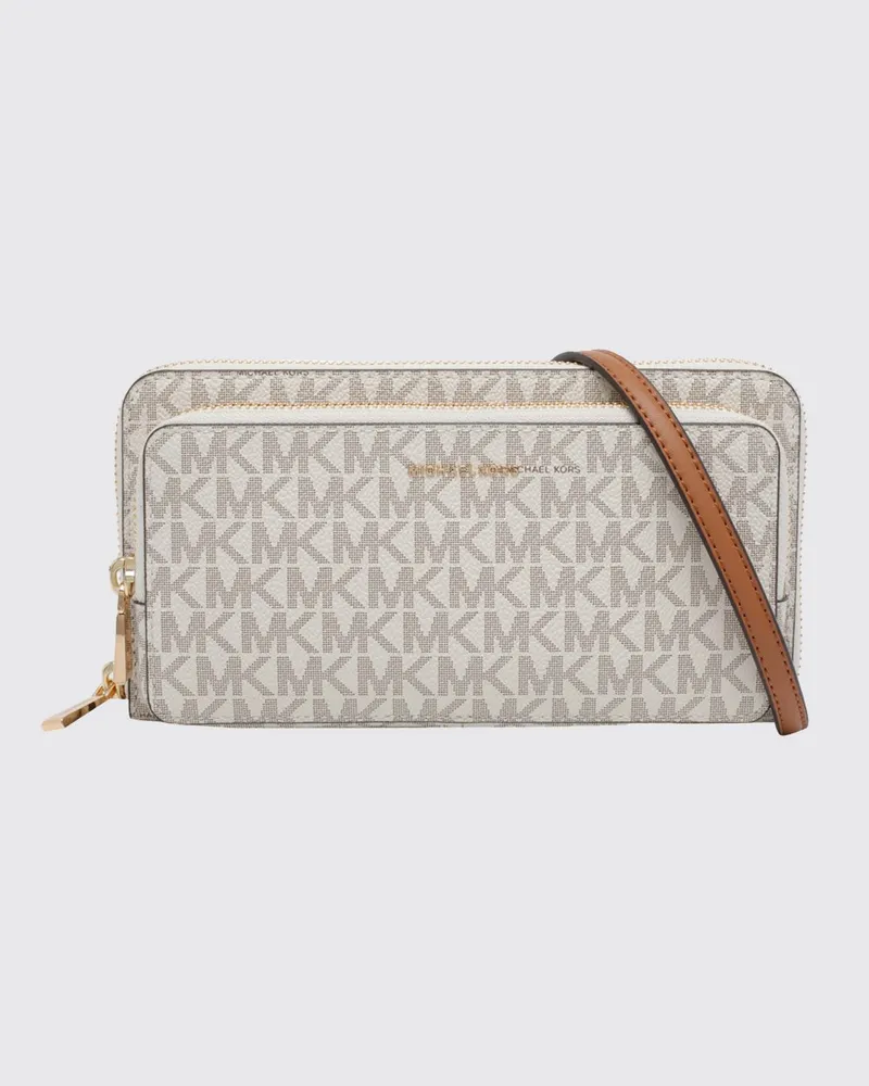 Michael Kors Jet Set Tasche aus beschichteter Baumwolle mit MK-Monogrammdruck Beige