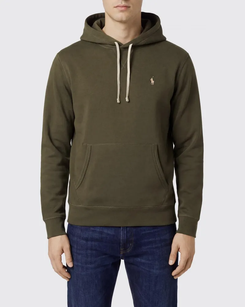 Ralph Lauren Baumwoll-Hoodie mit ikonischem gesticktem Pony-Logo Grün