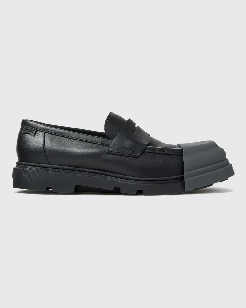 Camper Junction Loafer von aus Kalbsleder mit gezackter Sohle Schwarz