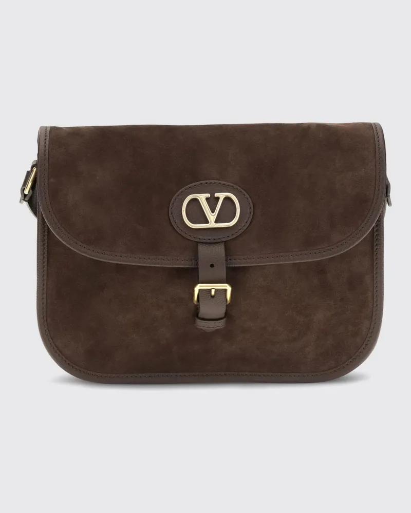 Valentino Garavani Antibes Umhängetasche aus Veloursleder mit VLogo Signature Dark