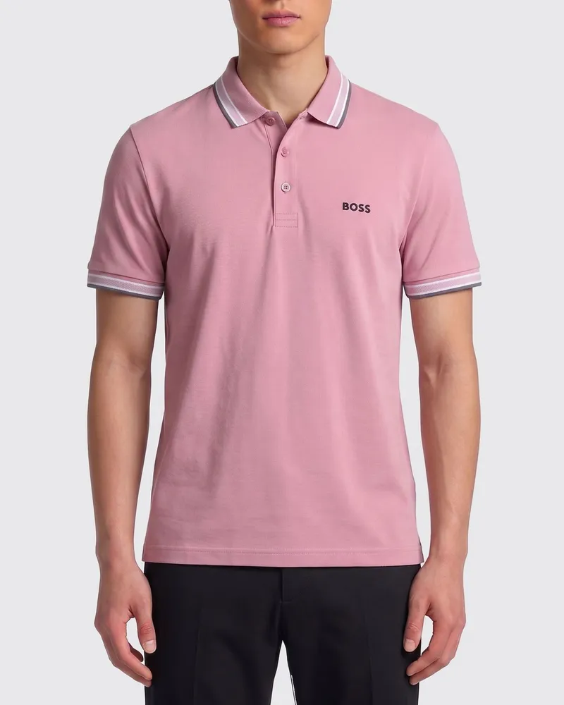 HUGO BOSS Basic Baumwoll-Polohemd Pink