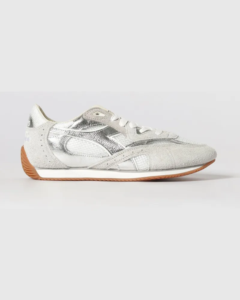 Diadora Equipe Revenge Sneakers aus Wildleder und Mesh Silber