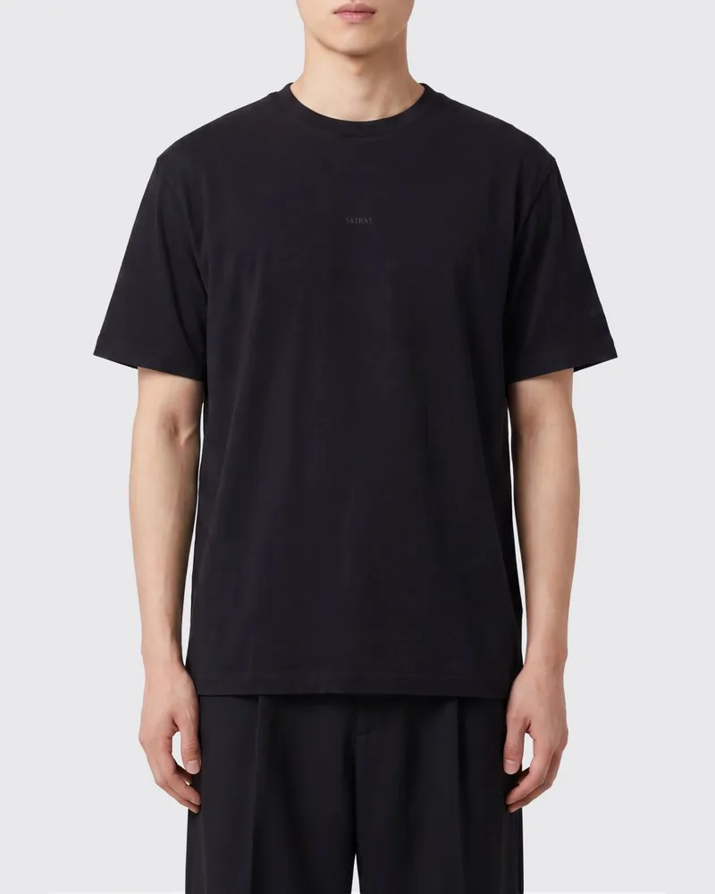 TATRAS Rundhals-T-Shirt aus Baumwolle mit Ton-in-Ton-Logo auf der Brust Schwarz