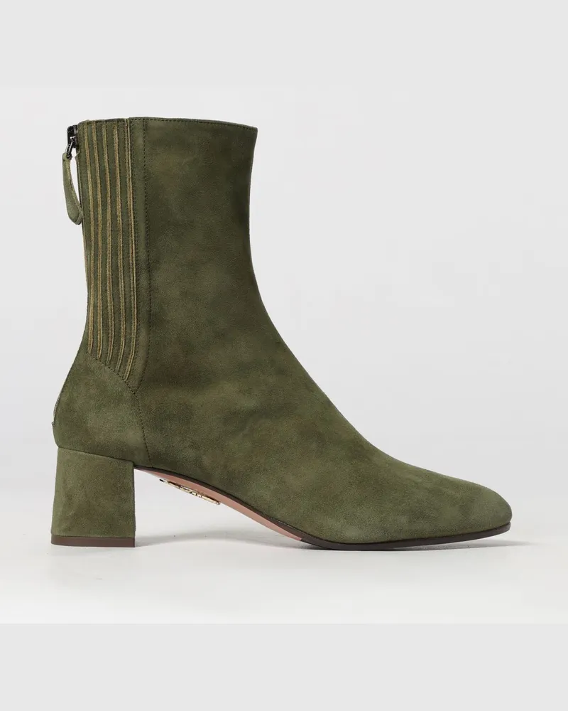 Aquazzura Saint Honorè Wildleder-Stiefeletten mit mittlerem Absatz Grün