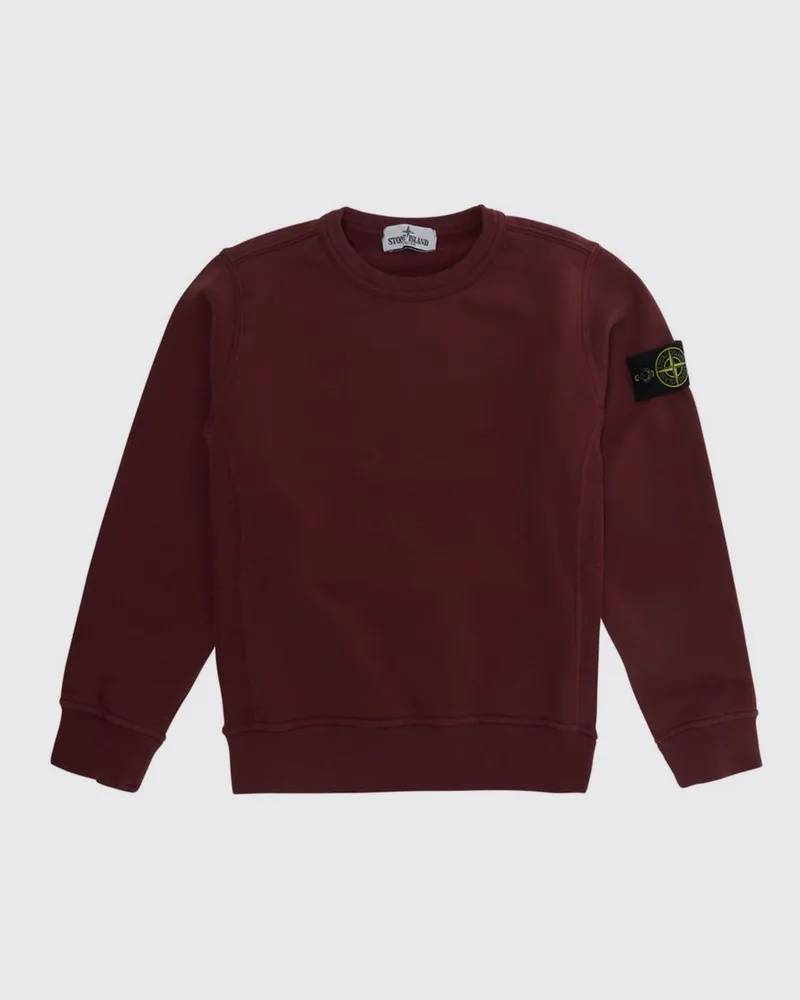 Stone Island Crewneck-Sweatshirt für Jungen aus Baumwolle mit Kompass-Logo Rot