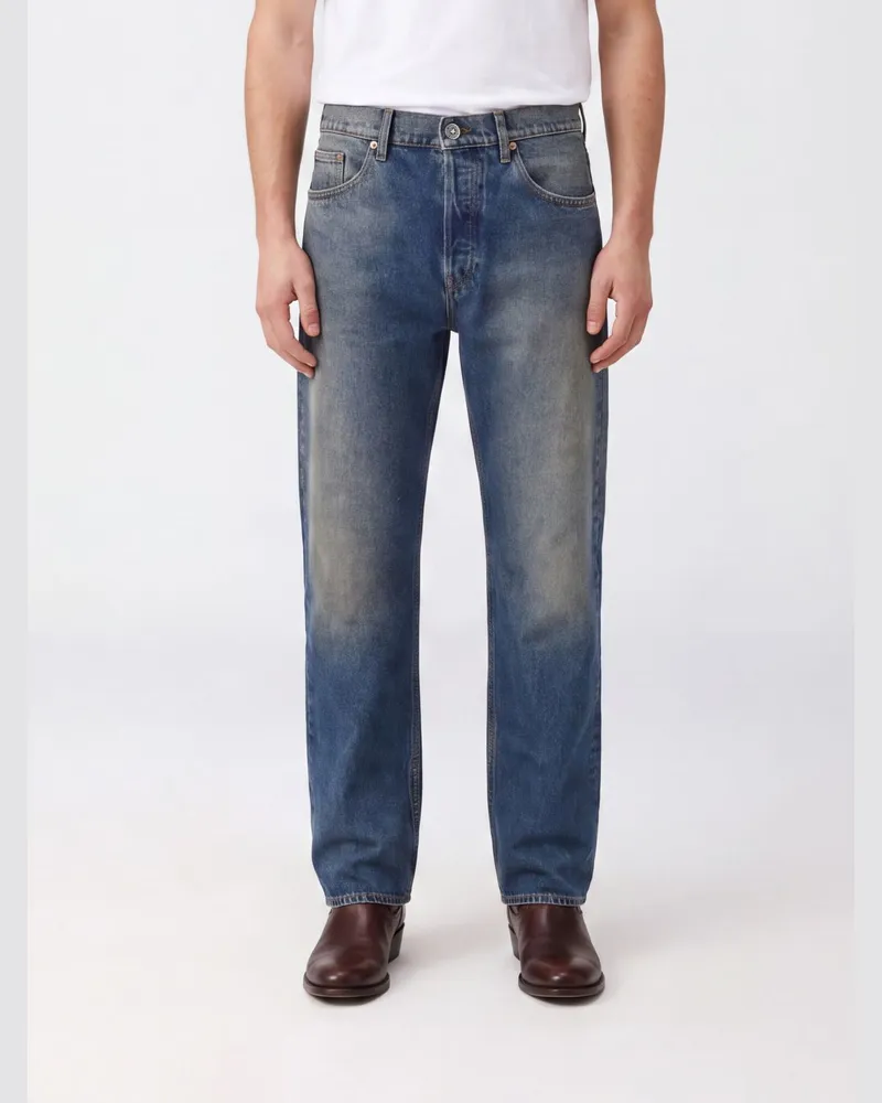Golden Goose Journey Straight-Leg Jeans mit mittlerer Leibhöhe aus Denim Blau